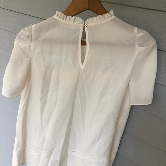 Ulla Johnson Blouse Silk Ivory Ruffles Sleeves Babydoll Isle US 0 - Picture 11 of 14
